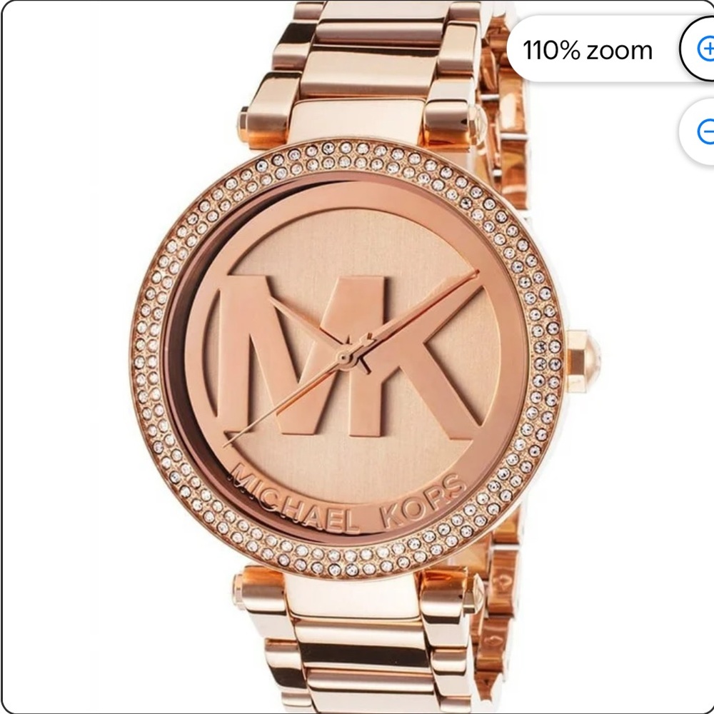 New condition Michael Kors Parker Rose Gold-Tone Logo Watch